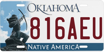 OK license plate 816AEU