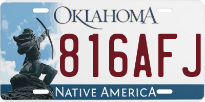 OK license plate 816AFJ