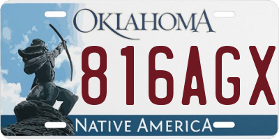OK license plate 816AGX