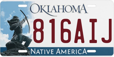 OK license plate 816AIJ