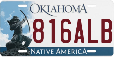 OK license plate 816ALB