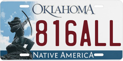 OK license plate 816ALL