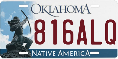 OK license plate 816ALQ