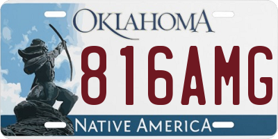 OK license plate 816AMG