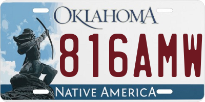 OK license plate 816AMW