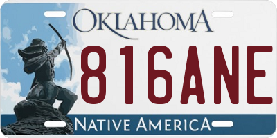 OK license plate 816ANE