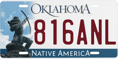 OK license plate 816ANL