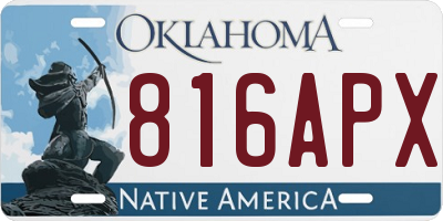 OK license plate 816APX
