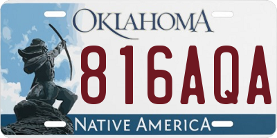 OK license plate 816AQA