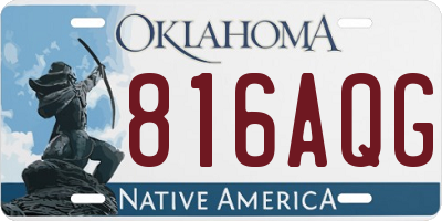 OK license plate 816AQG