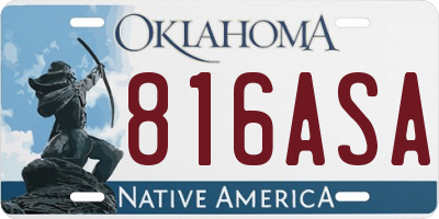 OK license plate 816ASA
