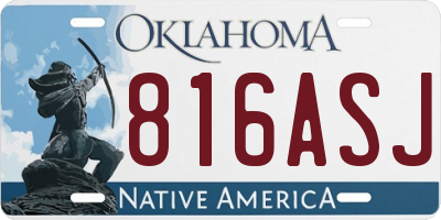 OK license plate 816ASJ