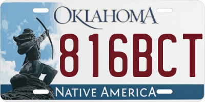 OK license plate 816BCT