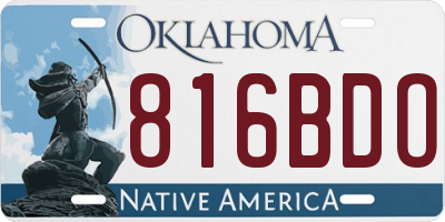 OK license plate 816BDO
