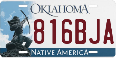 OK license plate 816BJA