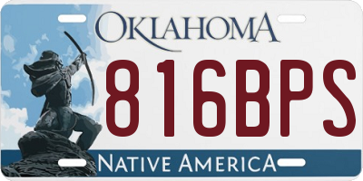 OK license plate 816BPS