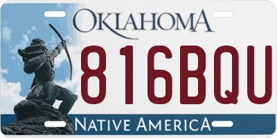 OK license plate 816BQU