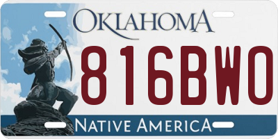 OK license plate 816BWO