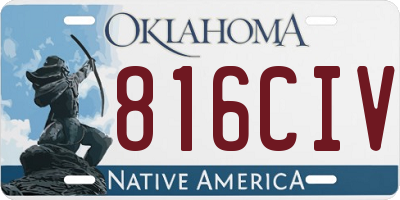 OK license plate 816CIV