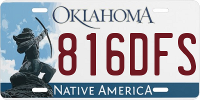 OK license plate 816DFS