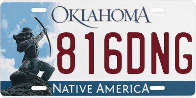 OK license plate 816DNG