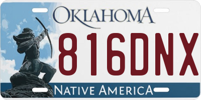 OK license plate 816DNX