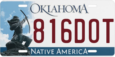 OK license plate 816DOT