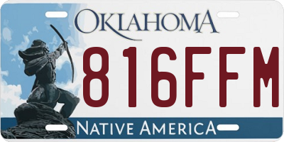 OK license plate 816FFM