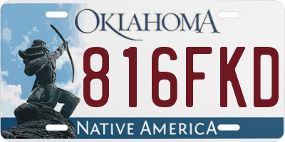 OK license plate 816FKD