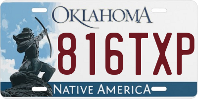 OK license plate 816TXP