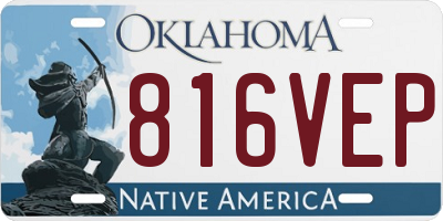 OK license plate 816VEP
