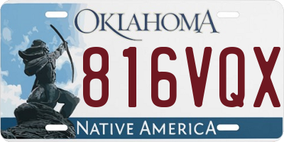 OK license plate 816VQX