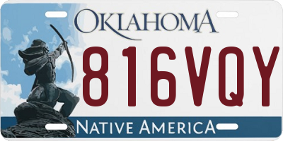 OK license plate 816VQY