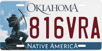 OK license plate 816VRA
