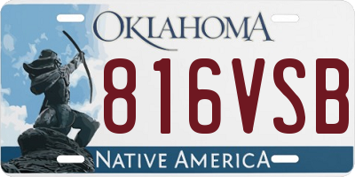 OK license plate 816VSB
