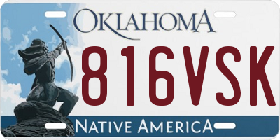 OK license plate 816VSK