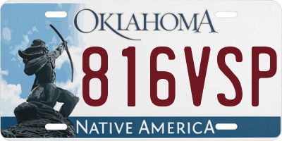 OK license plate 816VSP