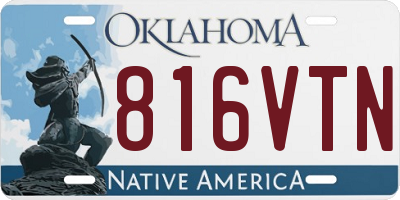 OK license plate 816VTN