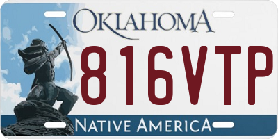 OK license plate 816VTP