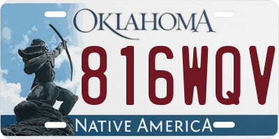 OK license plate 816WQV