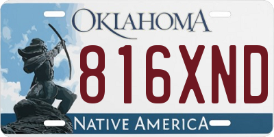 OK license plate 816XND