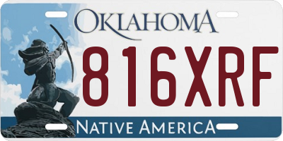 OK license plate 816XRF