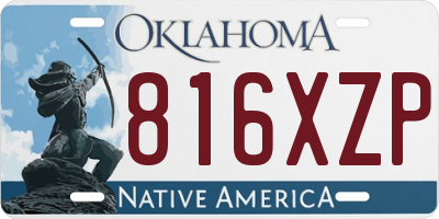 OK license plate 816XZP