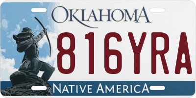 OK license plate 816YRA