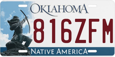 OK license plate 816ZFM