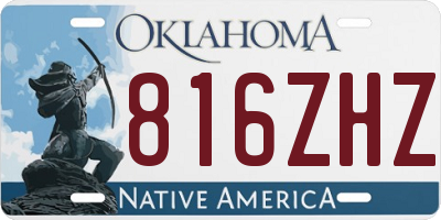 OK license plate 816ZHZ