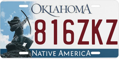 OK license plate 816ZKZ