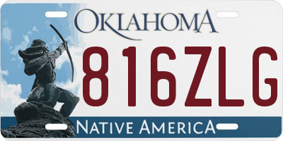 OK license plate 816ZLG