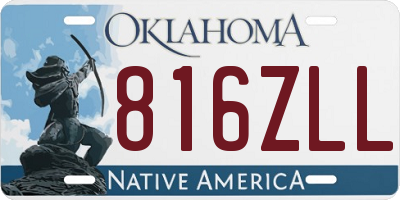 OK license plate 816ZLL