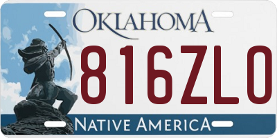 OK license plate 816ZLO